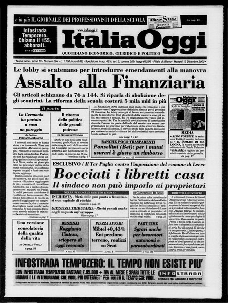 Italia oggi : quotidiano di economia finanza e politica